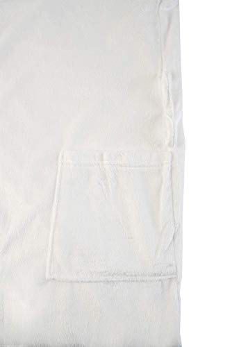 Canyon Rose Cloud 9 Men's Plush Microfiber Spa Robe, Kimono Style Wrap, 3/4 Length Sleeves, Side Pockets, Waist Belt With Bi-Level Loops, Machine Washable, 52 Inch Length, White Willow, M/L #TOP3