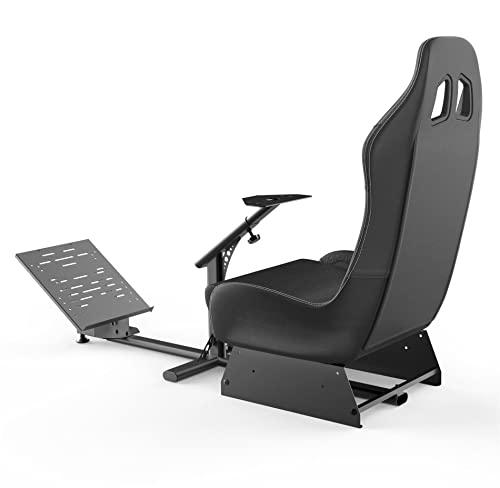 Cirearoa Racing Wheel Stand With Seat Gaming Chair Driving Cockpit For All Logitech G923 | G29 | G920 | Thrustmaster | Fanatec Wheels | Xbox One, Ps4, Pc Platforms (Black/Black) #TOP2