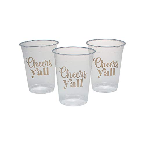 Cheers Y’all Plastic Cups - Party Supplies - 50 Pieces Cheers Y’all Plastic Cups - Party Supplies - 50 Pieces
