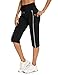 Irevial Jogginghose 3/4 Damen Sporthose Frauen Baumwolle Sweatpants Slim Fit Freizeithose 3/4 Trainingshose Fitness High Waist Jogger Laufhosen Modern Stretch Hose,Stil 2-Schwarz,L