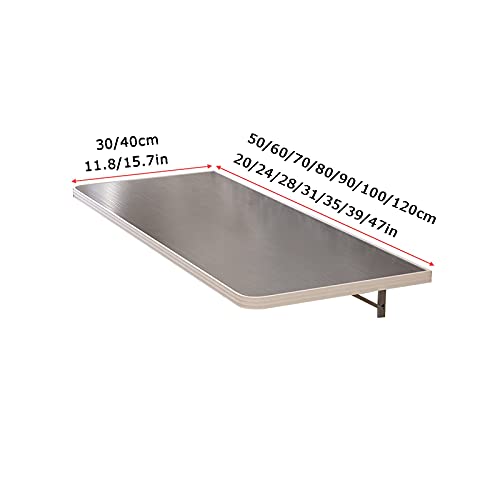 Table murale pliante pour petits espaces - Bureau d'angle suspendu rabattable - 4