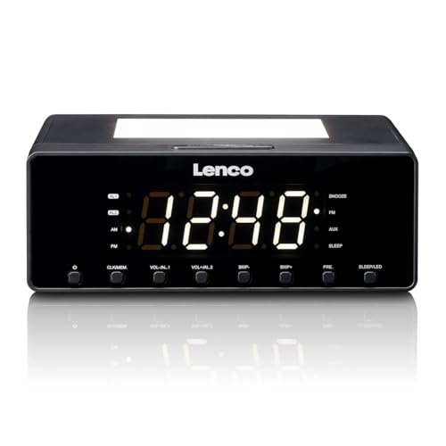 Lenco Cr-540BK - Radiowecker Mit Dimmbarem Nachtlicht Und Usb-Ladefunktion - Schwarz