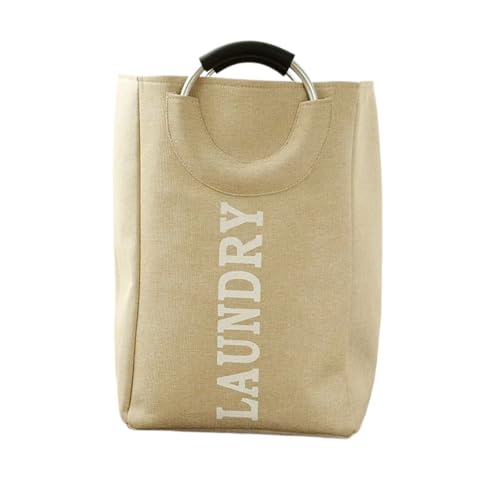 Fjixuo Faltbarer Wäschekorb Beige LAUNDRY