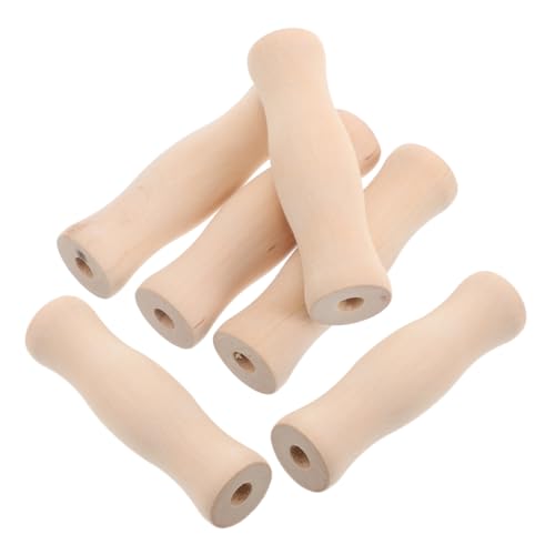 Tofficu 6pcs Kitchen Cookware Accessories Wooden Pot Handle Replacement Detachable Kabob Skewers Grip Handles for Wok Frying Pan Saucepan