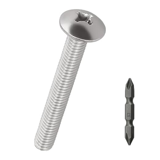 M5-0.8 x 35mm Stainless Truss Head Machine Screws 50 Pcs, 18-8 (304) Stainless Steel Phillips Drive Truss Head, Full Thread, Fayeploo 50-Pack, Bit Included