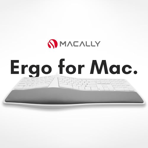 Macally Wired Ergonomic Split Keyboard - Mac Compatible, Numeric Keypad - Ergo Keyboard for MacBook Pro/Air iMac
