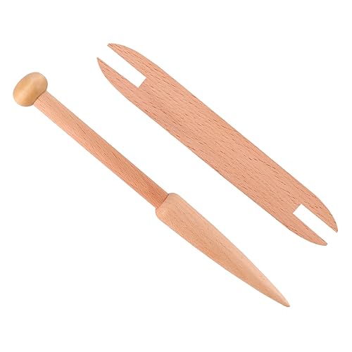 KONTONTY 1 Set DIY Knitting Tools Wooden Shuttle Weaving Stick for Sweater Scarf Tapestry Craft Durable Wood Material for Handmade Projects Present for Knitting Enthusiasts