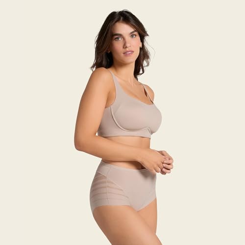 Leonisa Women\'s No Show Invisible Comfy Tummy Control Classic Panty, Nude, Large