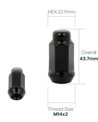 Image of SCITOO 24PCS M14x2 Wheel Lug Nuts M14x2 Black Wheel Studs Lug Nut Fit for 86,for Accord,for Accord Crosstour,for Avalon