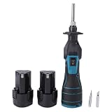 Weytoll Saldatore senza fili, kit di saldatura portatile ricaricabile da 12 V con batteria da 1200 mAh e temperatura regolabile, per riparazioni elettroniche e cablaggi (2 batterie presa EU 220 V)