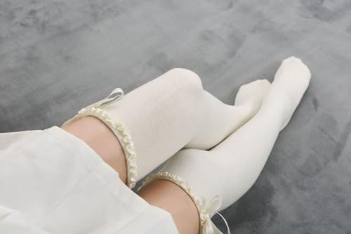 Image of Women's Thigh High Lace Boot Socks - Knee High Warmer With Lace Trim Long Stocking for Cosplay