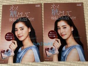 ２枚 新木優子 A４クリアファイル オリゴスマート 明治 チョコレート 限定 配送