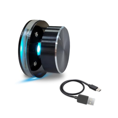 Cvoepobey Perilla de Control de Volumen USB para PC con Android, Controlador Multimedia Externo Tipo C EC11 con Luz RGB