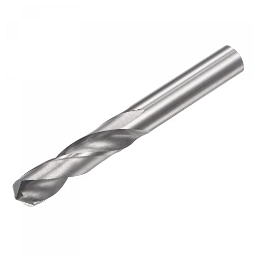 sourcing map Solid Carbide Drill Bits, 8.1mm C2/K20 Tungsten Carbide Jobber Drill Bits Straight Shank Drilling Tool for Stainless Steel Aluminum Iron Metal Plastic