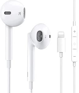 Junwolf In-Ear Kopfhörer für iPhone, Kopfhörer HiFi Audio Stereo, mit Mikrofon und Lautstärkeregler, kompatibel mit iPhone 14/14 Pro/14 Pro Max/13/12 Mini/SE/11/X/XS Max/XR/8/7 Plus