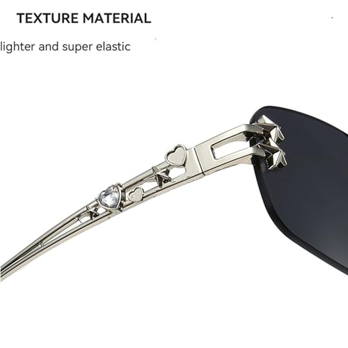 bullabulling Rectangle Y2k Sunglasses for Women Cute Rimless Clear Frameless Tinted Lens 2000S Trendy Shades Bow Glasses3