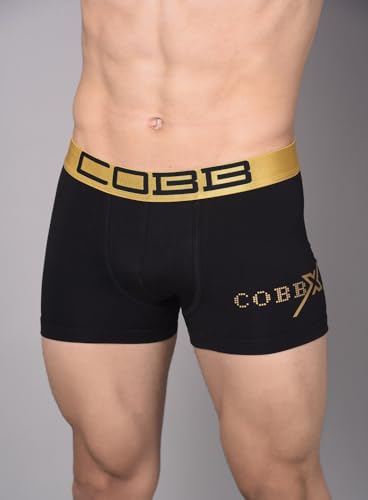 Image of COBB Regular Fit Solid Cotton Premium Trunks for Men Stretchy Fabric, Antibacterial and Microfibre Waistband