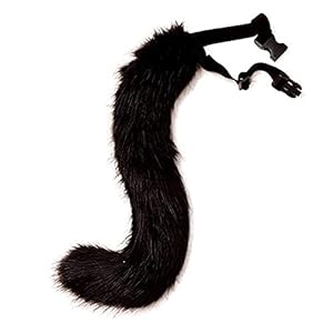 Kunstbontkostuum, staart, volwassenen/tieners, cosplay, Halloween, kerstfeest, eenheidsmaat (zwart)