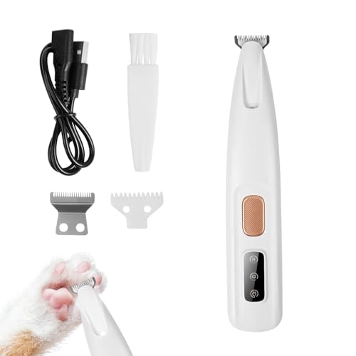 Recortadora de patas para perros con luz LED,Silencioso Cortapelos para Perros,Súper silencioso,Impermeable,Afeitadora de Garras para Perros，Para reparar perros, gatos,orejas,cara,cuerpo