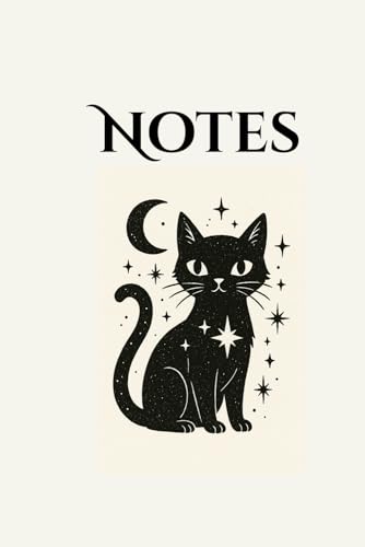 Notes: Gatto nero magico ? taccuino witchy con 102 pagine a trattini