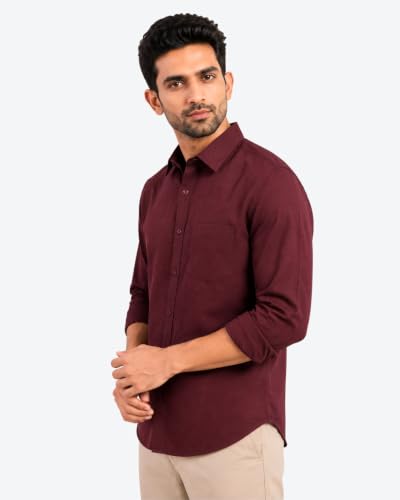Image of Arvest Men's Solid Linen Casual Shirt | Regular Fit | Breathable | Full Sleeve