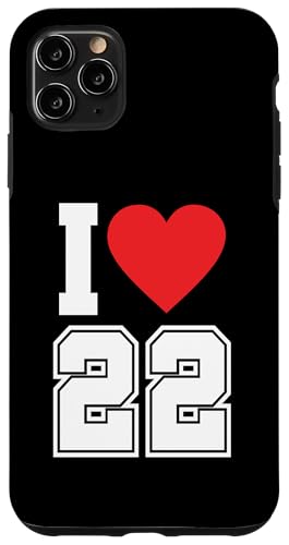 I Love 22 Number 22΂̒a X|[ct@ W[W tbg{[ X}zP[X iPhone 11 Pro Max p
