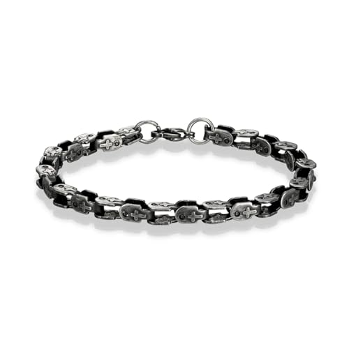 Bracelet homme vintage en perles et cuir au style hip-hop rétro pour poignet masculin et féminin