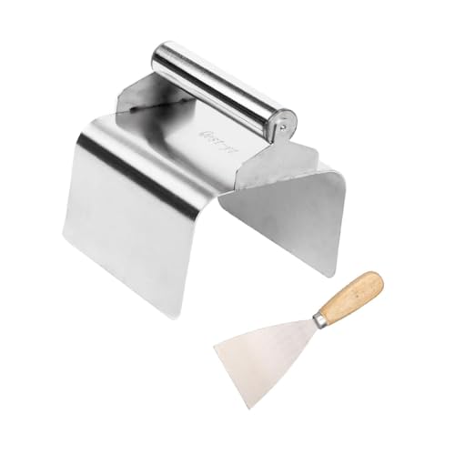 SZLIFE Truelle de bordure paysagère, outil de bordure en béton, outil de maçonnerie, réparation de mortier de maçon avec à mastic, truelle de, Bord Droit Argenté