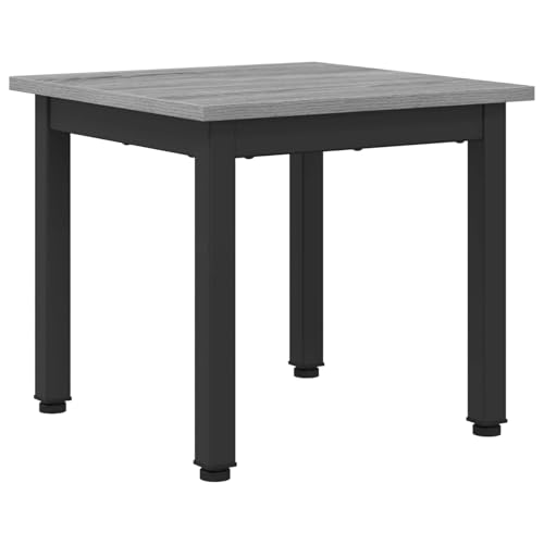 mtlskopl Table basse carrée en bois et métal - Gris Sonoma - 40 x 40 x 36 cm - Table basse moderne pour les petits espaces et les pièces minimalistes