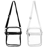 [FIXOSHEE] 2個 調節可能ストラップ付き クリアショルダーバッグ 点 軽量防水 製 スタジアム コンサート対応 斜め掛けクロスボディバッグ 男女