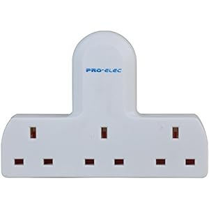 pro elec 13 A Unswitched 3-Way Plug Adapter,pl14984
