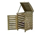 Arbor Garden Solutions BinBreeze wheelie bin storage unit, wooden outdoor cover, recycling box storage (Single, with shelf)