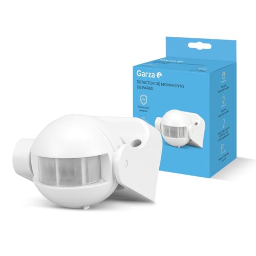 Garza - Power-Detector de Mouvement Infrarouge de Mural, Angle de détection : 180 °, Blanc