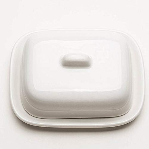Miniatura 3 de Sizikato Mantequillera pequeña de porcelana blanca pura con tapa
