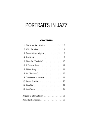 Portraits in Jazz: A piano album