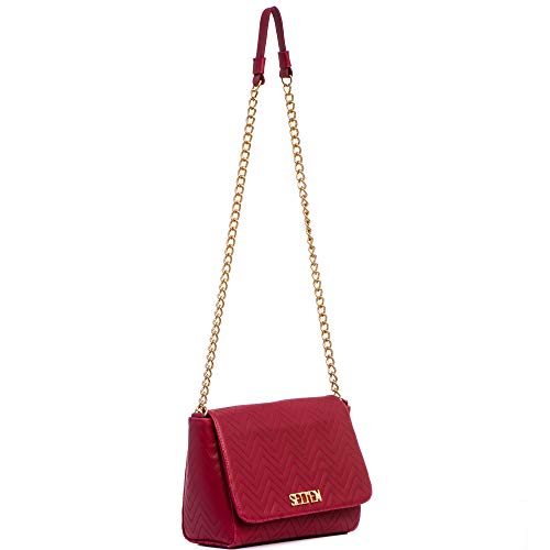 Bolsa Lateral Feminina Transversal Corrente Vermelho Selten