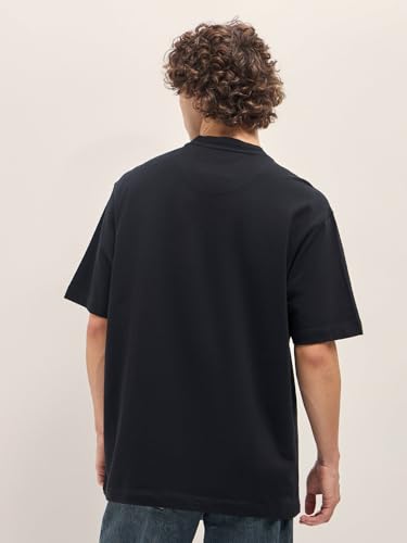 Image of The Bear House Men's Cotton Self Design Oversize T-Shirt