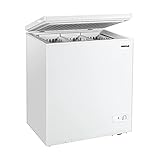COSTWAY Chest Freezer, 5.2 Cu.ft Upright Single Door Refrigerator with 3 Removable Baskets, Compact...