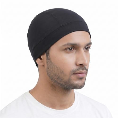 Image of Unisex Helmet Skull Cap for Bikers & Cyclists, Polyester Head Cap, Hair Inner Helmet Cap for Men, Sweat Cooling Beanie Cap, Skull Mask for Summer, Bike Accessories