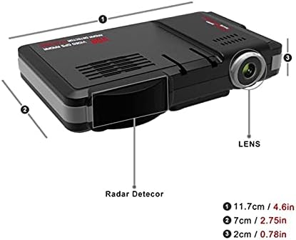 Radar Detector 2 in 1 360 Degree Auto Radar Detectors Camera HD Dash Cam G-Sensor Safety Anti Police Speed Control Vehicle Radar Detection Speed Monitoring (Color Name : No Card)