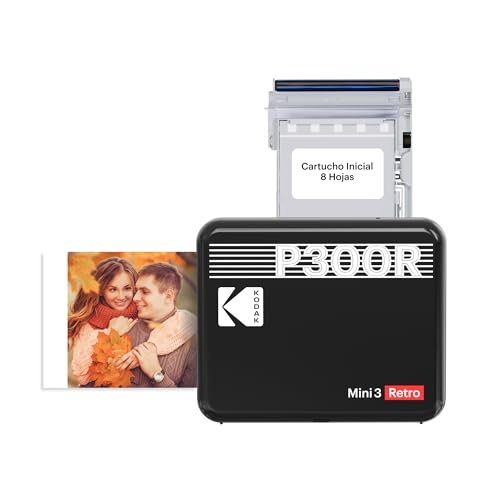 Impresora de fotos portátil KODAK Mini 3 Retro negra para revelar imágenes desde el móvil sin cables