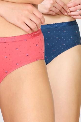 Van Heusen Women Cotton Printed Pack of 2 Hipster Panty - Anti Bacterial, Full Back Coverage (Colors & Prints May Vary)