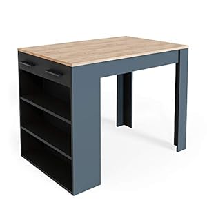 Vicco Bartafel, eettafel, bistrotafel, eettafel, met lade en rek, bar, naar keuze met barkruk (antraciet-goud (Goldkraft…