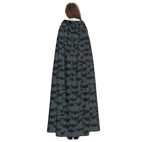 Cape à capuche longue de 190 cm style chauve-souris