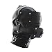 All inclusive Black Leather Head Hood Cosplay Hood Masks Adjustable Halloween Soft Face Masks