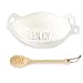 Mud Pie Vintage Inspired Handles Serving Bowl Set, One Size, White