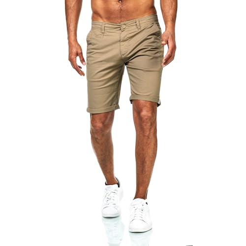 D’MARO Herren Chino Shorts Slim Fit – Sommerhose mit Stretch – Bequeme Bermuda aus Baumwolle – Pflegeleicht & Modern 5-Khakibraun L