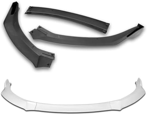 3 Pieces ABS Front Bumper Lip Spoiler Splitter Side Body Kit Trim Protection Compatible with 2014-2016 Toyota Corolla S Model, 2015 (Painted White)