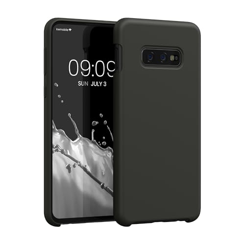 kwmobile Case for Samsung Galaxy S10e Case - Soft Cover - Shockproof Silicone - Wireless Charging Dark Grey