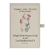 Mr. & Mrs. Panda DIN A5 Baumwoll Notizbuch Ergotherapeutin aus Leidenschaft - Geschenk, Fitness, Journal, Ergotherapie, Dankeschön, Firma, Ausbildung, Schreibheft, Notizheft, Notizblock, Jubiläum